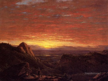  Morning Oil Painting - Morning Looking East over the Husdon Valley from Catskill Mountains scenery Hudson River Frederic Edwin Church